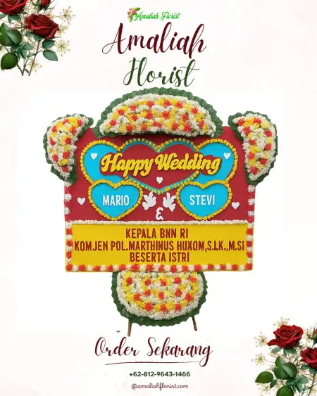 Papan Bunga Pernikahan Gomong